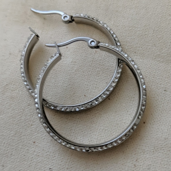 Silver Hoops - Picture 3 of 4